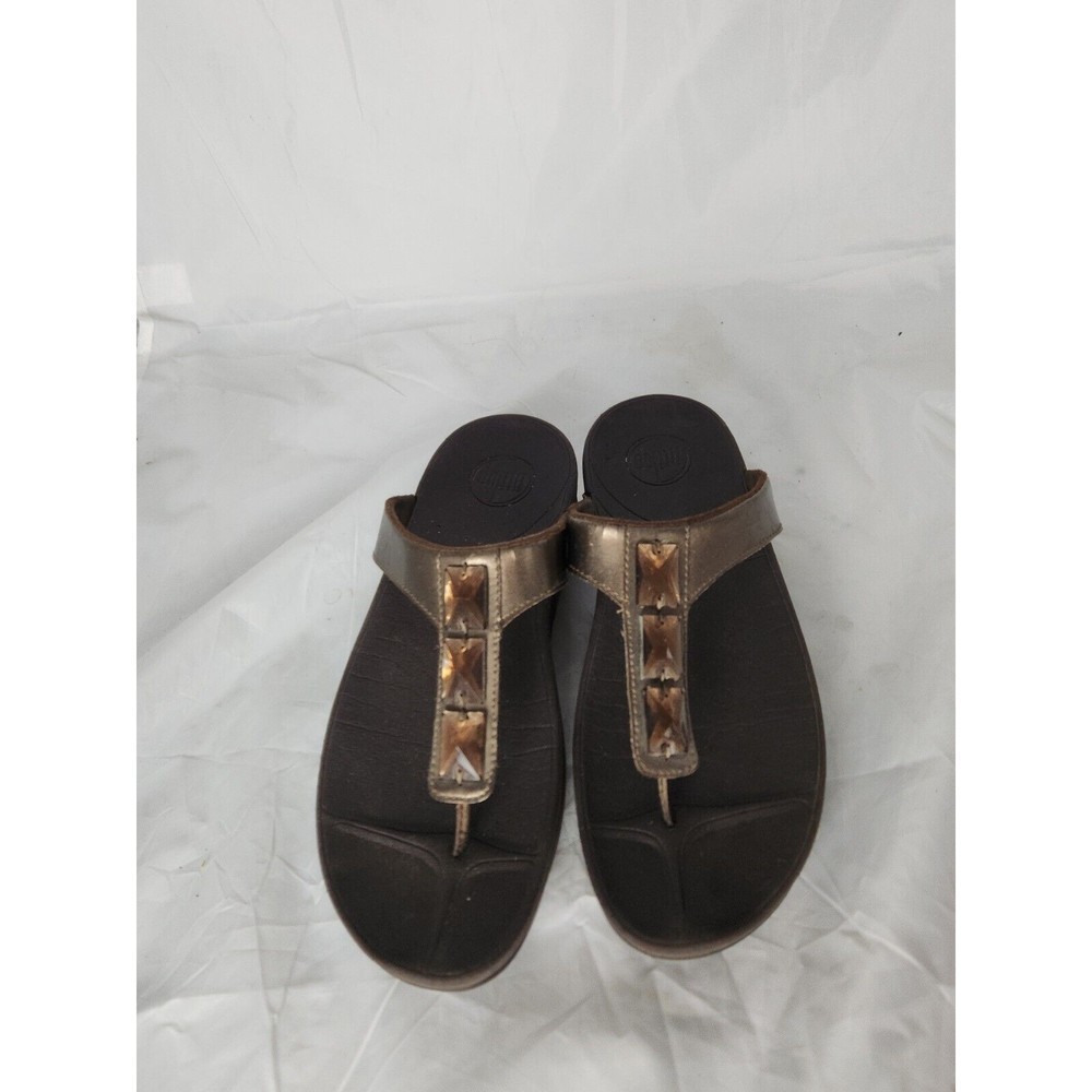 FitFlop gems  Size 9 Black Slide Slipper Flip Flop Casual Thong‎ Sandals Womens